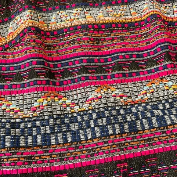 Trina Turk Layke Multi-Color Fringe Designer Dress Square Neck 3/4 Sleeves 2 - Picture 9 of 15